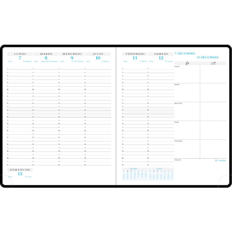 3660942065641-Agenda Amélie Horizons 22 - 1 semaine sur 2 pages - 18,5 x 22,5 cm - disponible dans diff