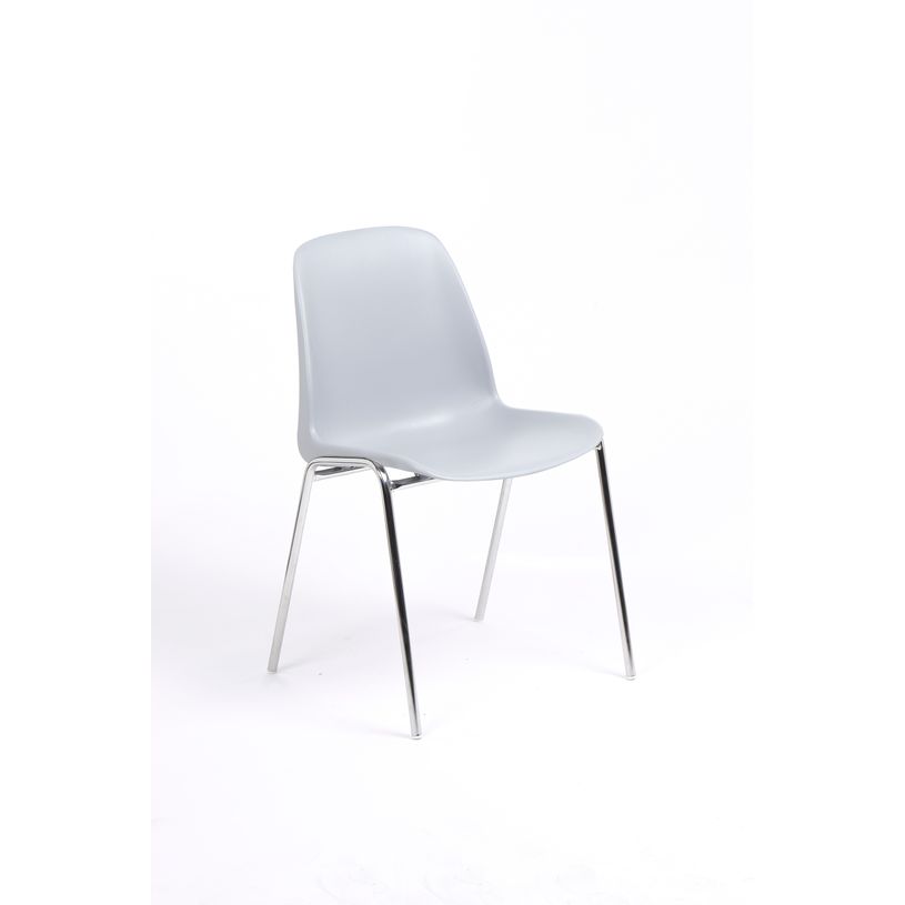 3701338800283-Chaise CHARLOTTE - pieds chromés sans accroche - gris clair-P_79438540_1-0