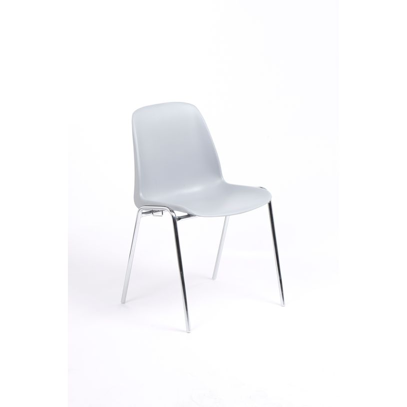 3701338800412-Chaise CHARLOTTE - pieds chromés avec accroches - gris clair-P_79438550_1-0