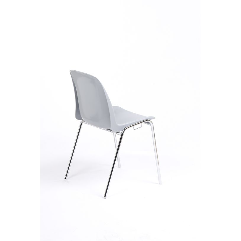 3701338800412-Chaise CHARLOTTE - pieds chromés avec accroches - gris clair-P_79438550_4-3