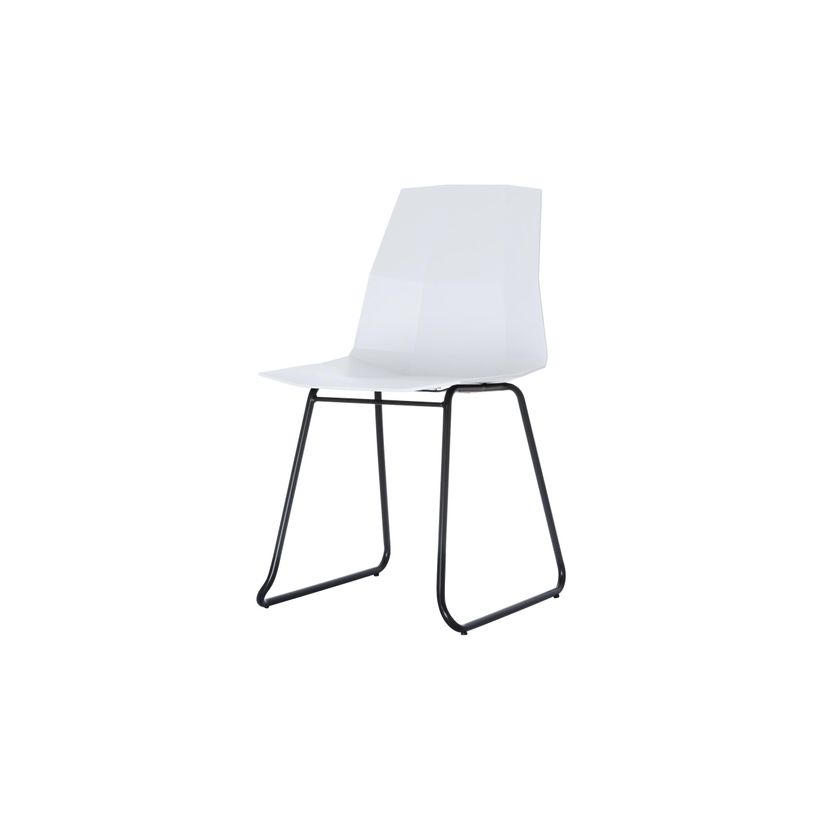 3660141232592-Lot de 2 chaises CUBE - Pieds trapèzes acier noir - assise blanche-P_79441231_2-1