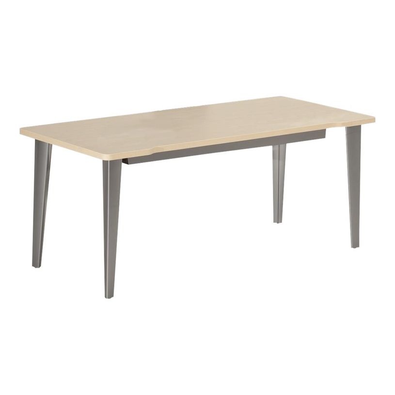 2012349454626-Bureau EVIDENCE - 160 cm - Pieds blancs - Plateau imitation hêtre-P_79441312_2-1