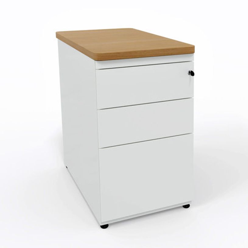 2012349457320-Caisson hauteur bureau 60 cm EVIDENCE - 2 tiroirs + 1 tiroir dossiers suspendus - corps blanc-P_79441444_1-0