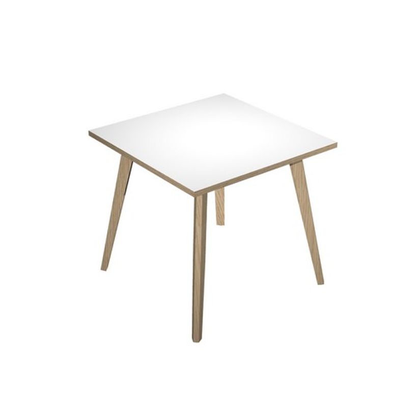 2012349512418-Bureau LEONARDO - 80 cm - Pieds bois - Blanc chants chêne-P_79441761_1-0