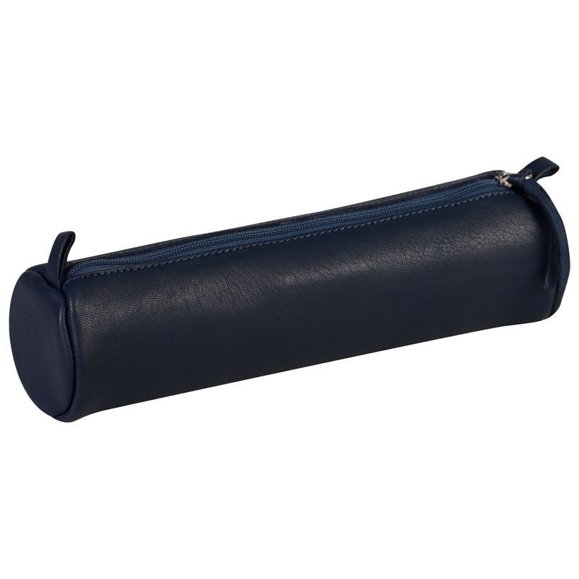 3329684101610-Clairefontaine - Trousse ronde - cuir teinté - bleu foncé-P_79443566_1-0
