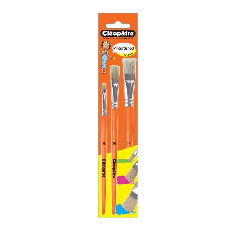 3134725013216-Cléopâtre - Pack de 3 brosses - soie de porc - N° 6, 10,14-P_79444632_3-2