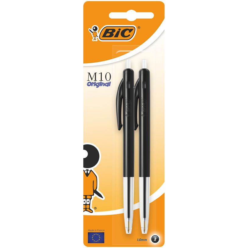 0400999996474-BIC M10 Clic - 2 Stylos à bille - noir - 1 mm - rétractable-P_99999647_1-0