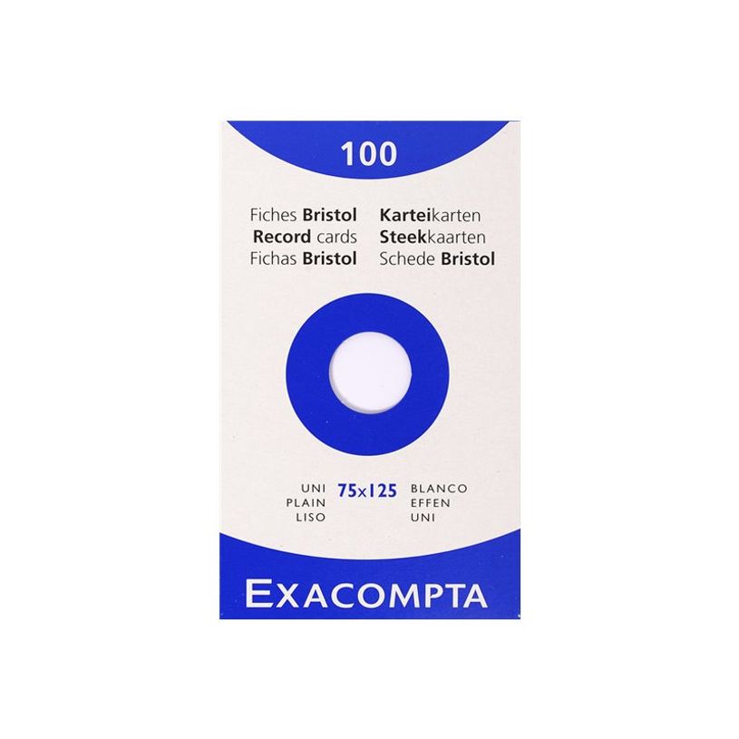 3130630133018-Exacompta - Pack de 100 Fiches Bristol - 7,5 x 12,5 cm - unies - non perforées - blanc-P_99999792_3-0