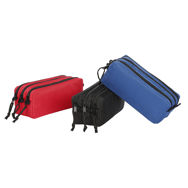 Trousse rectangulaire Trizip 3 compartiments 3 coloris